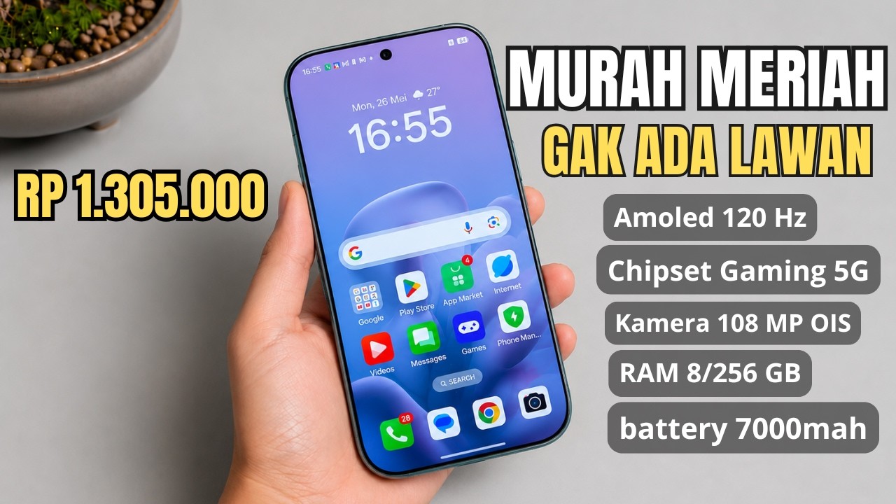 RAM 8/256GB, 7000mAh, 108 MP OIS‼️HP 1 JUTAAN TERBAIK DAN BARU MEI 2026