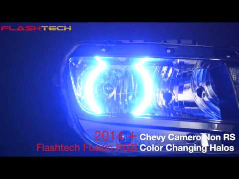 FLASHTECH LIGHTING Chevy Camaro Non RS V.3 Fusion Colorshift LED HALO HEADLIGHT KIT 2014 +