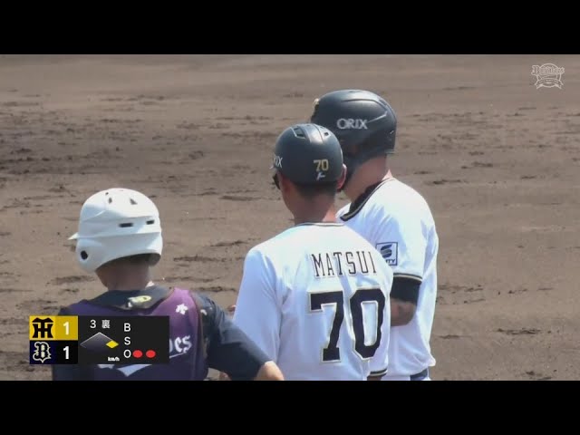 【ファーム】右打席でも結果を残す!! バファローズ・ゴンザレス タイムリーヒットで1点を返す!!  2024年8月3日 オリックス・バファローズ 対 阪神タイガース