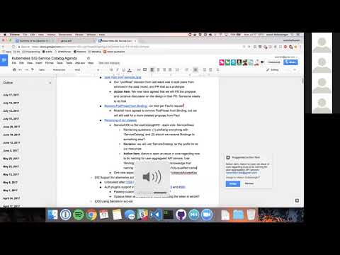 Kubernetes SIG Service Catalog 20170717
