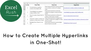 Creating multiple hyperlinks in Excel in 1 shot