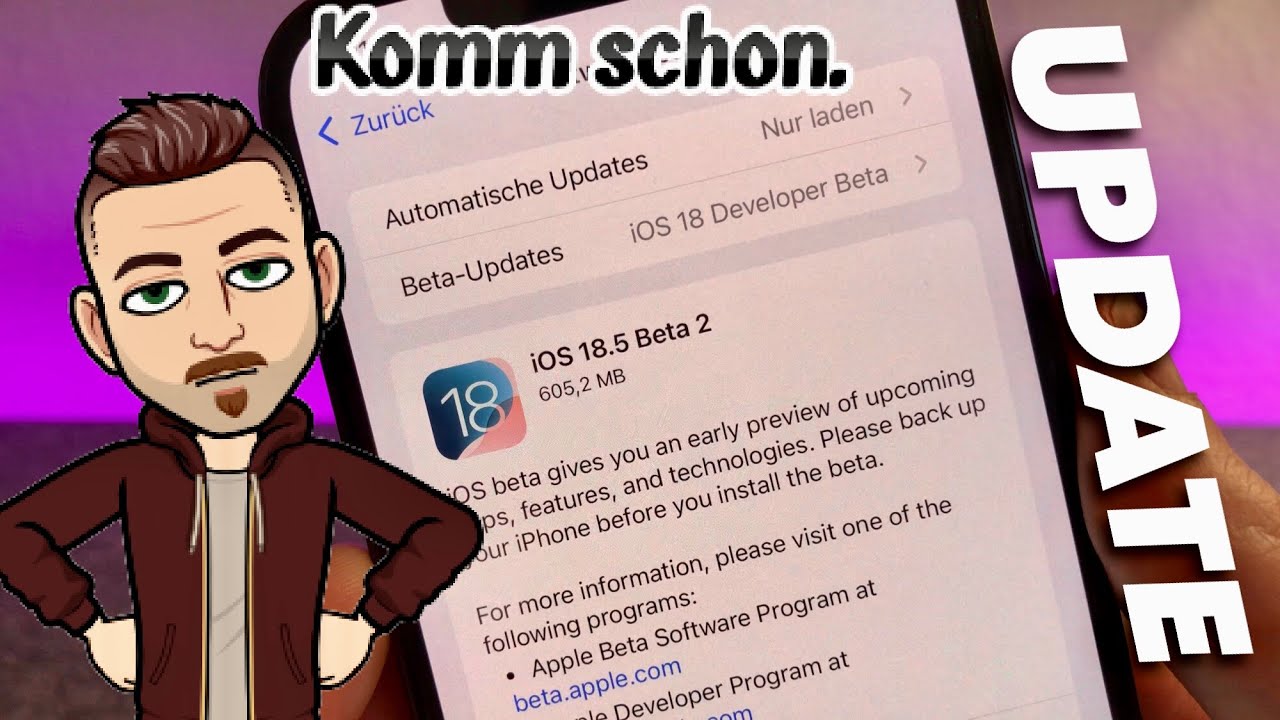 iOS 18.5 Dev. BETA 2 ist DA und Funktionen sind WEG und DA und WEG und... Apple UPDATE News