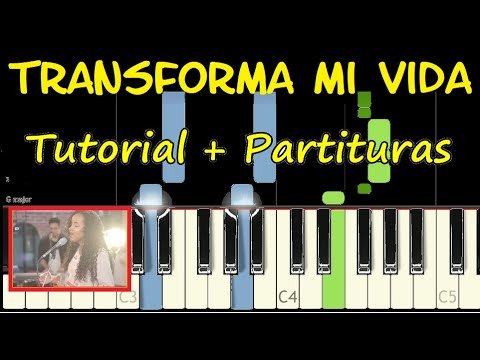 TRANSFORMA MI VIDA Piano Tutorial Cover Facil + Partitura PDF Sheet Midi Sarah Franco Pista Letra