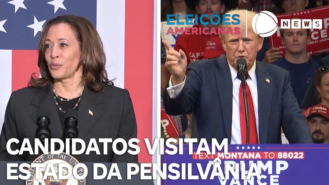 Candidatos visitam estado da Pensilvânia em último dia de campanha nos EUA