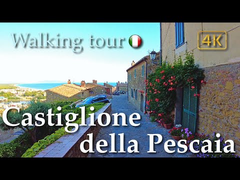 Castiglione della Pescaia (Tuscany), Italy【Walking Tour】History in Subtitles - 4K
