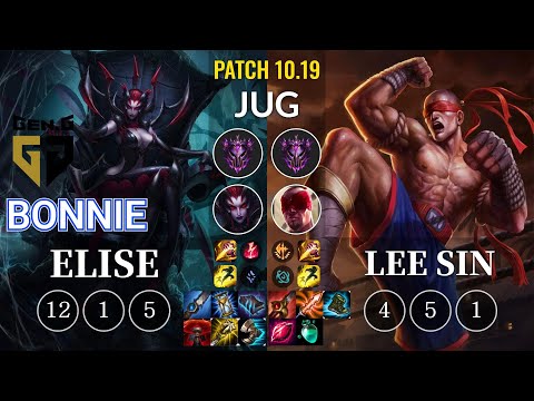 GEN Bonnie Elise vs Lee Sin Jungle - KR Patch 10.19