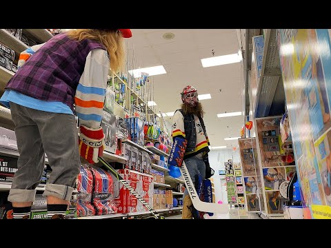 TESTING HOCKEY EQUIPMENT IN WALMART...