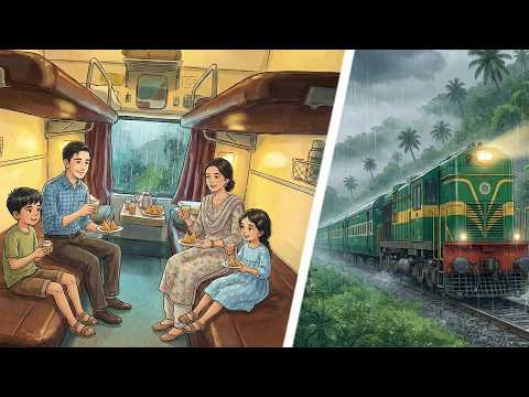 Cozy Train Journey in Monsoon | Konkan Railways Mumbai to Goa | ASMR Ghibli