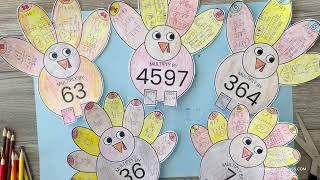 Thanksgiving Multiplication Turkey Activities Bundle | Math Bulletin Board Craft