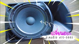 เปลี่ยนดอกลำโพง P.audio e15-300s เก่าเก็บจับยัดตู้แอคทีฟ พอดีเป๊ะ!!