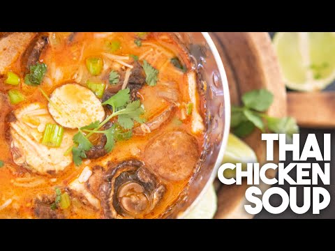 Super easy Thai Chicken Soup | Creamy Coconut, Chicken & Thai Spices | Kravings