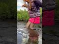 Beautiful Girl Hard Stuck Messy In Deep Mud In Hunter Rainboots Wellies Shiny Nylon Puffy Raincoat