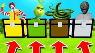 Minecraft PE : DO NOT CHOOSE THE WRONG CHEST! (Ronald Mcdonald, Grinch, Anaconda &amp; Granny)
