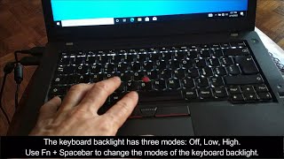 Lenovo Thinkpad (T460) - How to turn on or off the keyboard light (backlight)