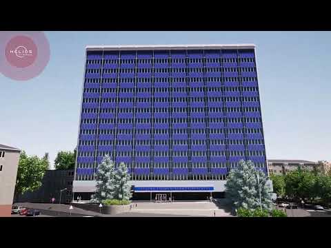 Reconstruction of the facade of the building using solar modules. Helios Strategia