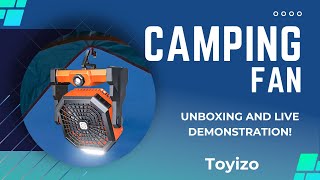 🔥 2025 Portable Rechargeable Camping Fan. Unboxing and Live Demo!