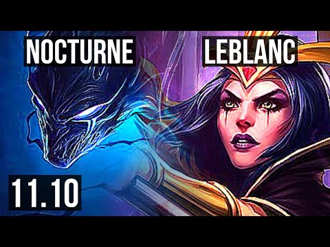 NOCTURNE vs LEBLANC (MID) | 2.6M mastery, 6/1/6, 1200+ games, Dominating | KR Master | v11.10