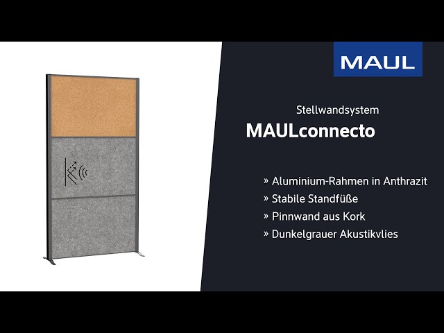 Video teaser per Stellwandsystem MAULconnecto - Kork, 2x dunkelgrauer Akustikvlies - 9605089