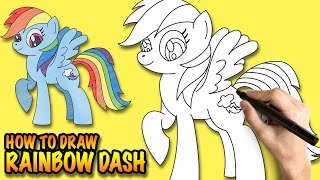 How to draw Rainbow Dash - My Little Pony - Easy step-by-step drawing lessons for kids