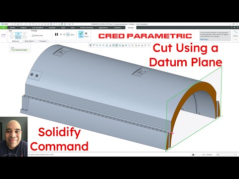 Creo Parametric - How to Create a Cut using a Datum Plane | Solidify Command
