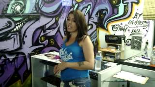 Carolyn Rodriguez Of Dope House Records Singing a hook At G-Town Ink With Ear Pkugz Radio
