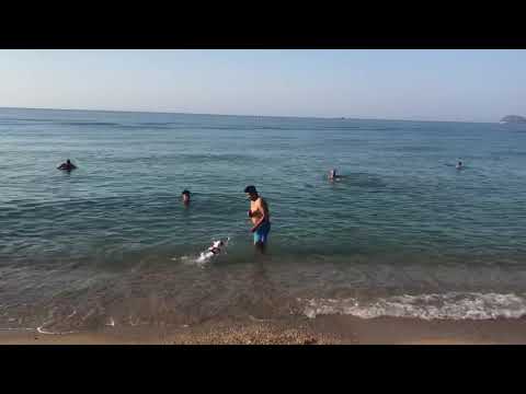 First time at the beach with Caloy