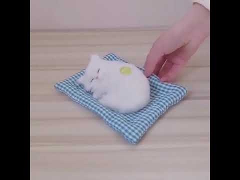 Super Toy Cute Sleeping Cat Plush Toy with Meow Sound, Kids Gift Car  Dashboard Accessory cm