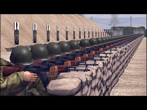 100 STG44 vs 100 AK47 - FIRING RANGE