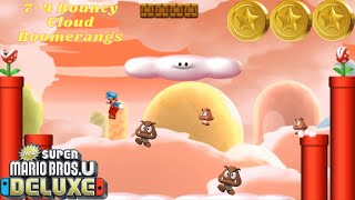 [New Super Mario Bros. U Deluxe] 7-4 Bouncy Cloud Boomerangs All 3 Star Coins 100%