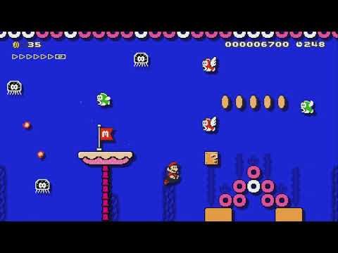 Sandy Seabed Scuffle by Bockman - SUPER MARIO MAKER - NO COMMENTARY 1bh