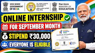 🛑Government Paid Online Internship 2026 | September | Stipend + Govt C