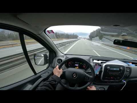 Chambery A43 - La Bathie. French alps. Winter driving. Renault Traffic cockpit POV part 1