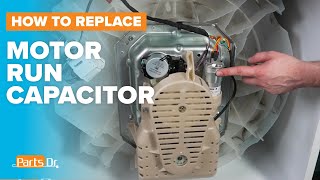 How to replace Motor Run Capacitor part # W11395618 on your Whirlpool Maytag Amana Washer