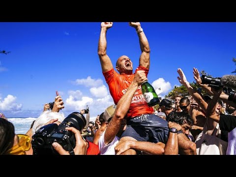 Surfing legend, Kelly Slater, wins pipeline title a week before 50th