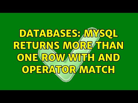 Databases: MySQL returns more than one row with AND operator match