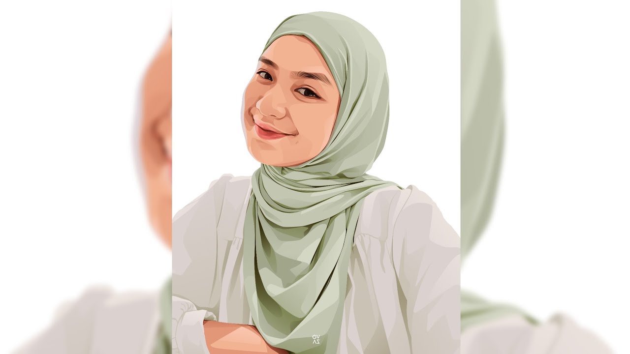 vector hijab process - speed art