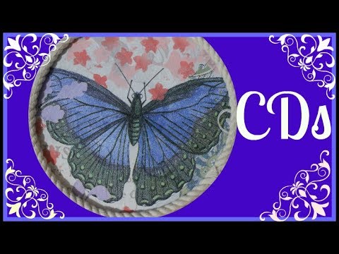 Reciclado DE CDs (tercera y última parte) Decoupage -DIY - Tutorial - Recycling