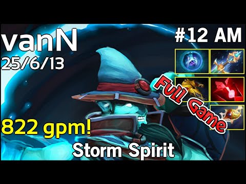 822 gpm! vanN Storm Spirit - Dota 2 Full Game 7.19