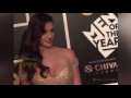 Disha Patani Looking Hot In Low Cut Golden Gown
