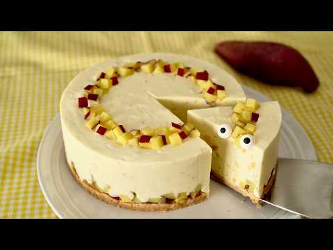 I made a No-bake Cheesecake with Baked Sweet Potatoes やきいもレアチーズケーキ