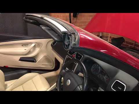 VW Volkswagen Eos Roof Seal Cleaning Access, Drain Line Location & Flushing