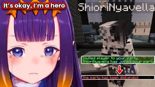 "Do what a hero must do": goes for a cow - Ina got kicked from the hero party, but turns out she's too powerful (and kinda evil)
