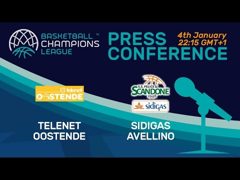 Telenet Oostende v Sidigas Avellino - Press Conference - Basketball Champions League