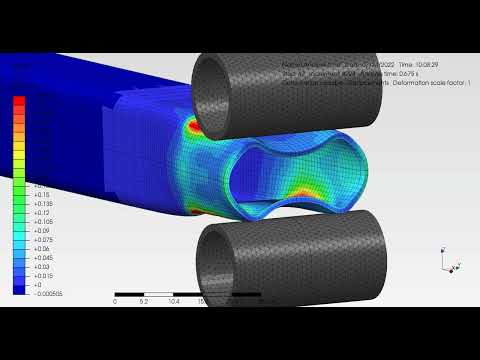PrePoMax 1.3.3 / Calculix 2.19 - plastic deformation of a square profile