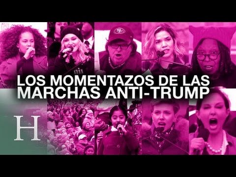 Los momentazos de las marchas anti-Trump