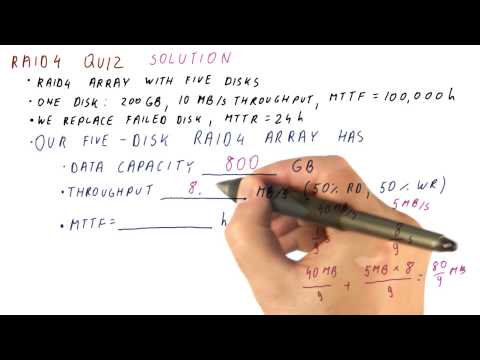 RAID 4 Solution Quiz - Georgia Tech - HPCA: Part 5