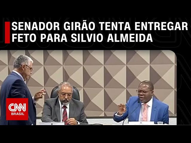 Girão tenta entregar feto para Silvio de Almeida em audiência no Senado | LIVE CNN