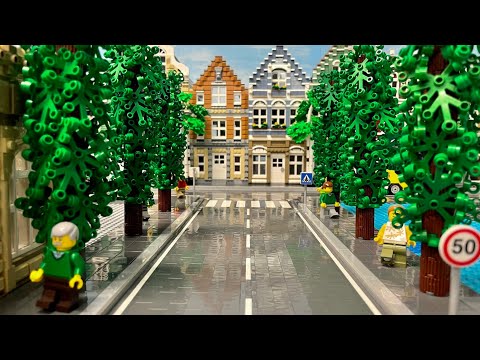 Zebrastreifen, Kreuzung und Allee - Bau einer Lego Stadt Teil 184.