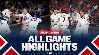 Highlights from ALL GAMES on 6/4 (Cubs and D-backs walk it off, Wheeler fans eight and MORE!)