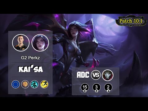 G2 Perkz Kai'Sa ADC vs Jhin | LOL | S10 EUW Placements - Full Gameplay